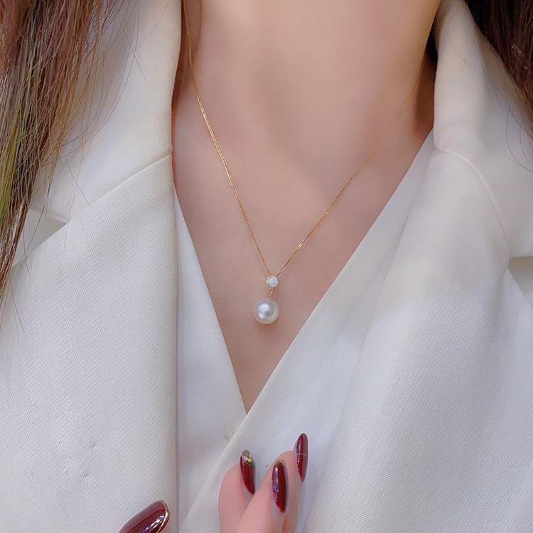 18K黄金色钻石淡水珍珠配件