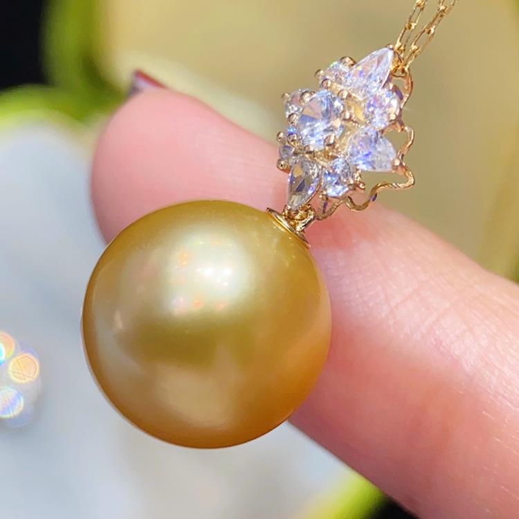 海水珍珠花形10-13MMDIY吊坠空托