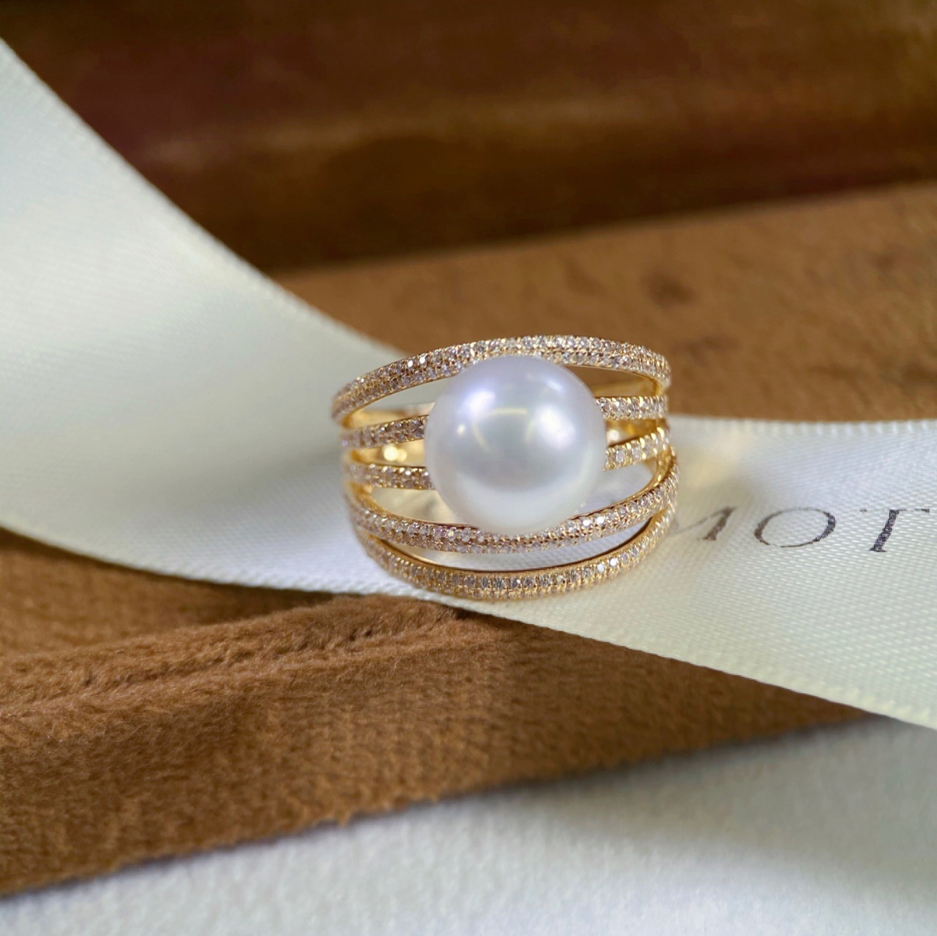 18K金镶锆石戒指配件空托