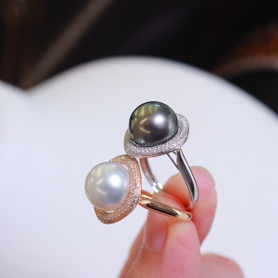 18K金镶锆石戒指配件空托