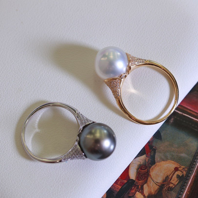 18K金镶嵌锆石戒指配件空托