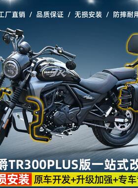 适用豪爵TR300plus保险杠护杠加厚加宽折叠靠背货架边包改装配件