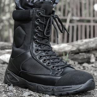 空降靴减震超轻新式秋作战靴沙漠透气保安安检cqb户外黑色战术鞋