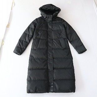 羽绒服外套连帽拉链宽松纯色时尚 长袖 百搭棉服X131 女中长款 冬季