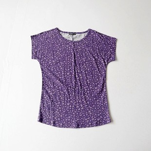 斑点纹时尚 T恤圆领套头修身 休闲百搭上衣2X 女短袖 夏季