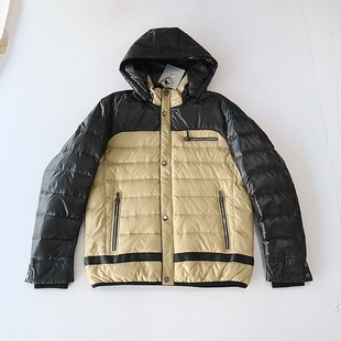 冬季 羽绒服外套立领连帽拉链暗扣宽松撞色青年百搭棉服X12 男长袖