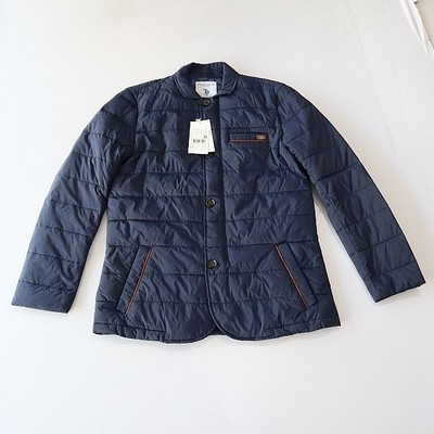 秋冬季男长袖棉服外套小翻领拉链纽扣宽松休闲纯色百搭薄棉衣D23