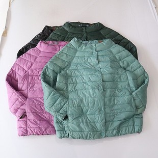 百搭薄棉衣D14 棉服外套立领暗扣宽松双面穿花色时尚 秋冬季 女长袖