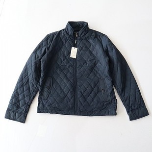 夹棉夹克外套菱形格立领拉链宽松休闲百搭衣D12 男长袖 春秋季 新品