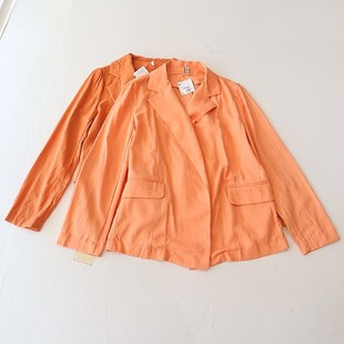 外套西服领宽松时尚 春秋季 百搭上衣D11 开衫 棉麻衬衫 新品 女长袖