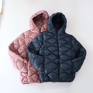 百搭厚棉衣D14 棉服外套连帽拉链宽松纯色保暖时尚 冬季 女长袖