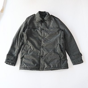 棉衣D2 格子棉服外套小翻领纽扣宽松休闲百搭薄款 秋冬季 男长袖