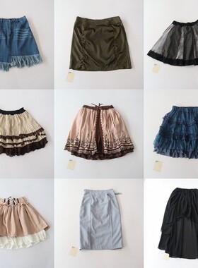 春夏季女花色半身裙松紧腰宽松拼接蕾丝时尚百搭A字裙C4S