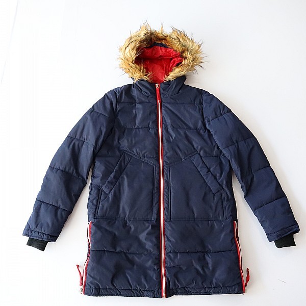 秋冬季女中长款长袖棉服外套连帽拉链宽松纯色简约百搭棉衣X12