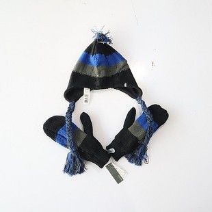 秋冬男女童针织复古毛线帽子弹力护耳小中童时尚 百搭可爱保暖帽3X