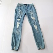 破洞小脚裤 水洗棉修身 紧身铅笔裤 时尚 春秋季 百搭长裤 女牛仔裤