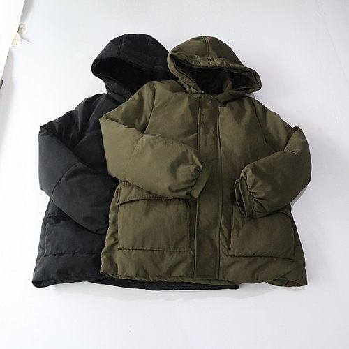 秋冬季新品女长袖羽绒服外套连帽拉链暗扣内抽绳收腰百搭棉服X142