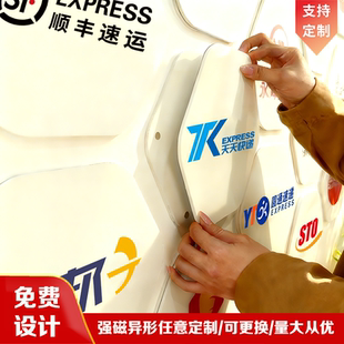 定制磁性照片墙企业合作品牌展示墙可替换logo合作伙伴强磁吸定制