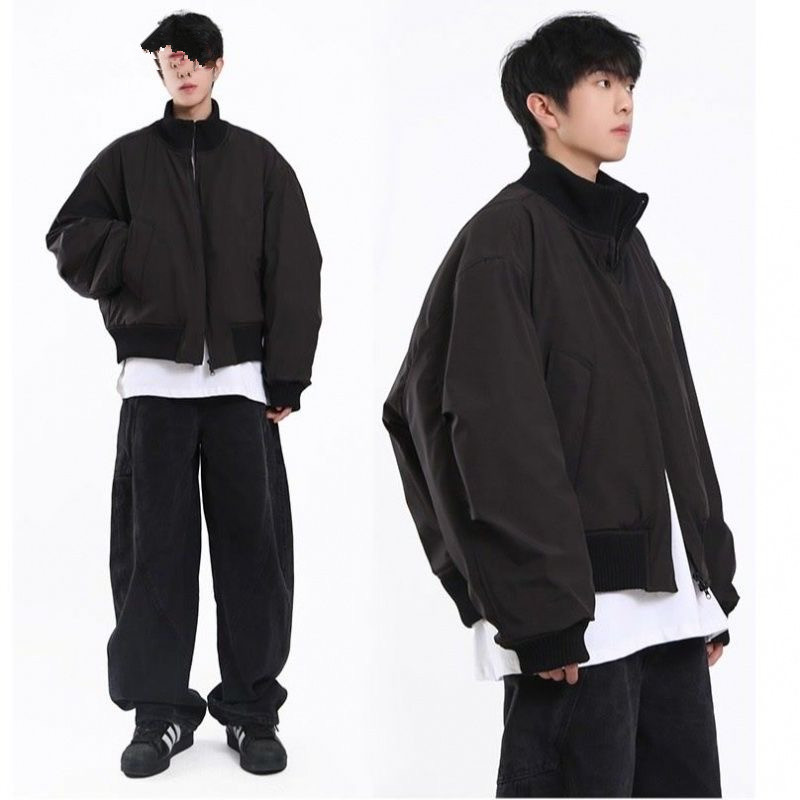 韩版潮流棒球服男宽松短款高街痞帅百搭廓形飞行员感情侣外套