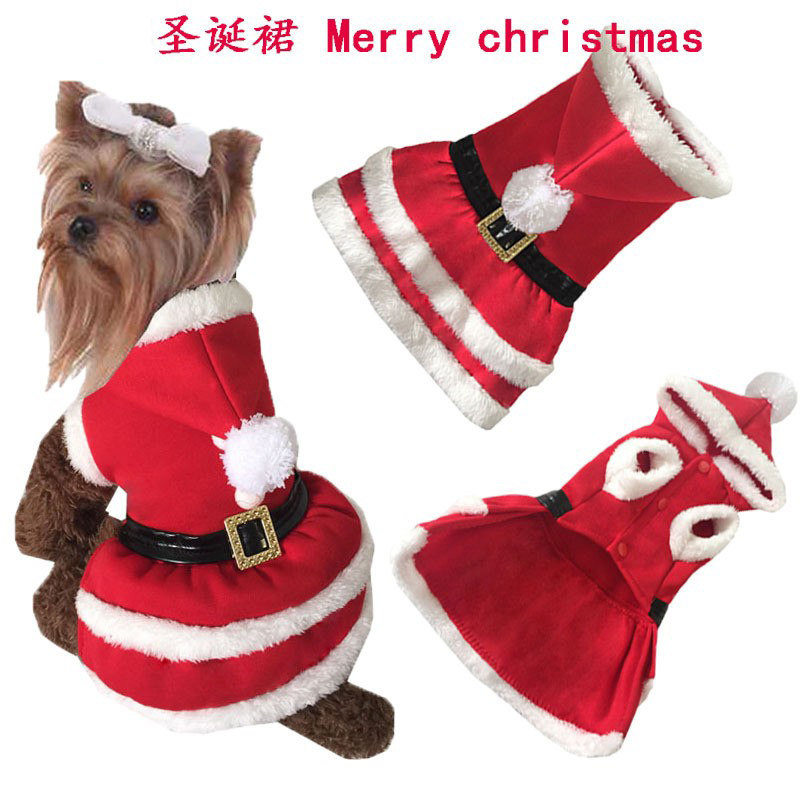 小狗圣诞衣服猫咪裙子柯基狗狗