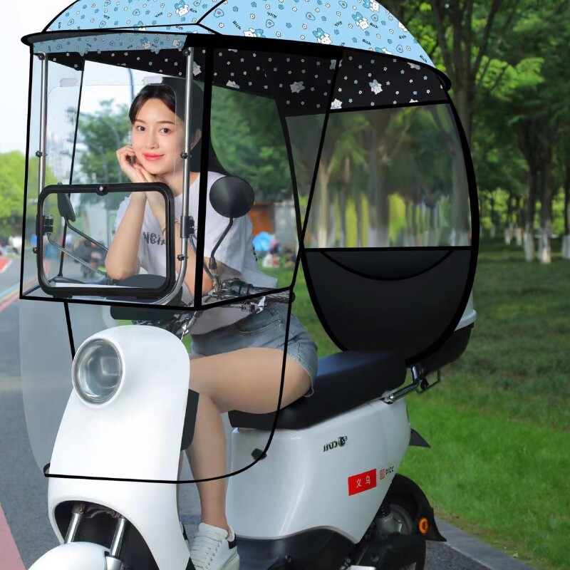 电动车雨棚蓬新款电瓶车遮阳雨伞摩托车防晒加厚挡雨棚挡风挡雨罩