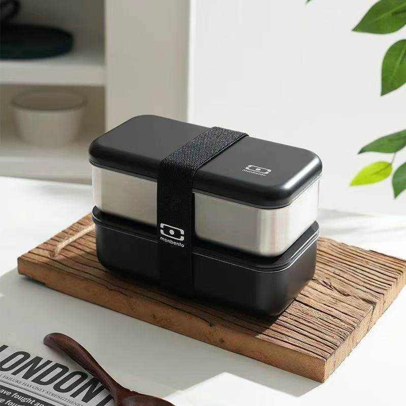 Monbento不锈钢雅黑饭盒微波炉加热日式便当盒成人学生上班族餐盒