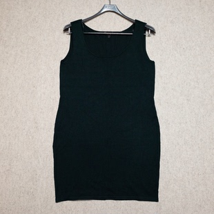 英式 无袖 高端礼服 女士修身 连衣裙 暗绿色弹力混纺材质 胸围88