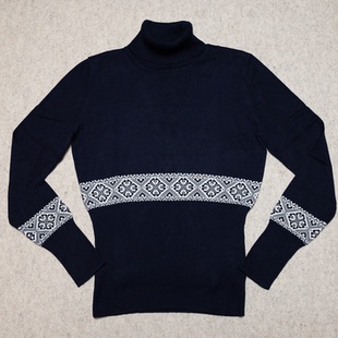 型 收腰版 棉质混纺 女士高领休闲长袖 胸围90 针织衫 小众快时尚