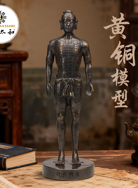 黄铜铜人模型49cm仿古穴位模型文化桌面装饰摆件