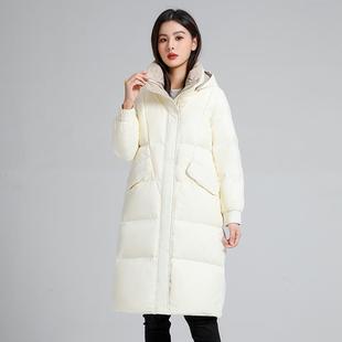 正品反季款冬47-2308羽绒棉服女中修长款大码加身新时厚尚过膝长