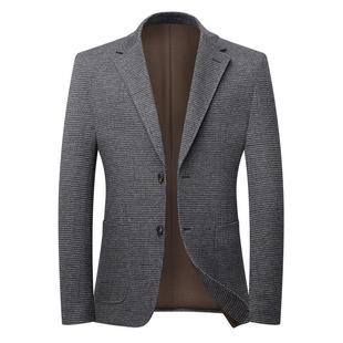 中青年男套装 西装 闲1211 L韩版 格子休西服外 秋冬新款 潮流修身 男士