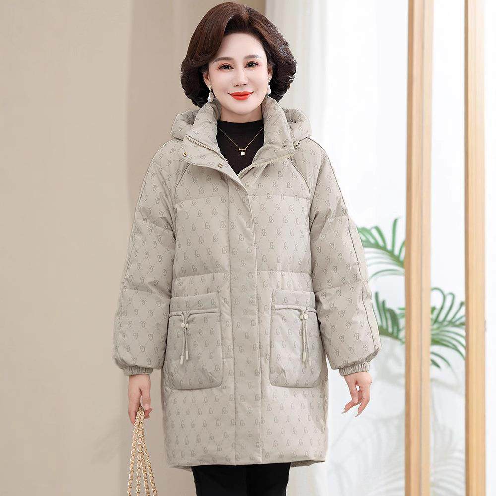 国正品羽绒服女冬季鸭89-815标白绒新款中老年厚奶奶老人加保暖冬