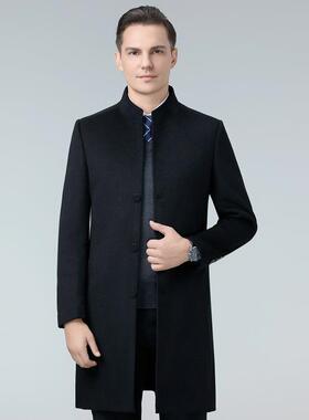 双面商呢大衣冬季韩羊毛外套羊长款务绒中青年新D2156款毛呢大衣