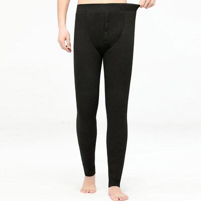 羊毛裤穿中年男士加加绒厚羊羔绒暖棉裤保大EBU码高腰内羊绒裤保