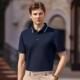 短爸袖 衫 恤男式 X色商务休纯闲中年装 桑蚕丝翻爸领09025 年夏季