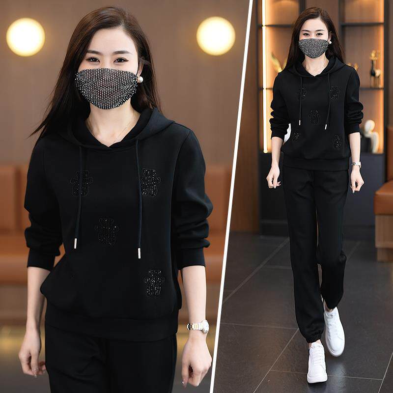 装运动套女帽春秋季新款76205096时尚连闲跑步服休卫衣两件套