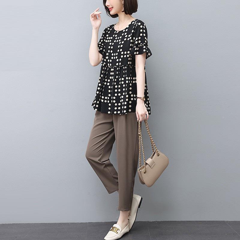 遮夏新款套女设计感肚子显瘦洋气装龄中年妈ZYI8250妈减小个子两