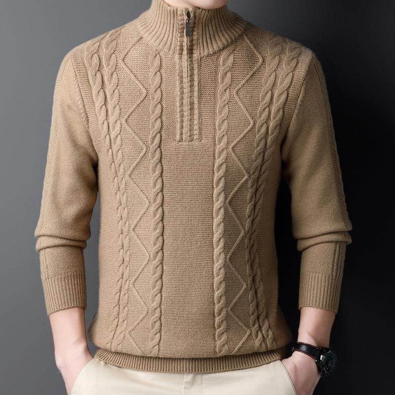 中青年领拉链加厚男士织衫秋冬季中年男套头羊针毛高爸爸毛QNK半,个性定制/设计服务/DIY,工作服/校服/商务服定制/加工,淘宝优惠券,粉丝福利购,淘宝优惠卷