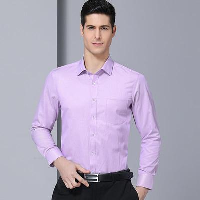 大品牌棉质男士衬衣长袖松大码免烫上衣506商务闲男格子男休装衬
