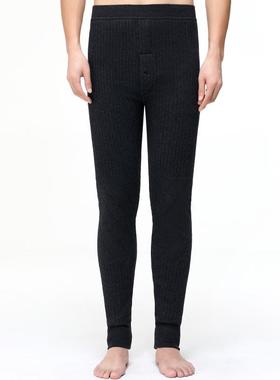 老冬季新款中WRY年毛男士保暖裤爸爸装护腰纯色加加厚羊绒绒线裤