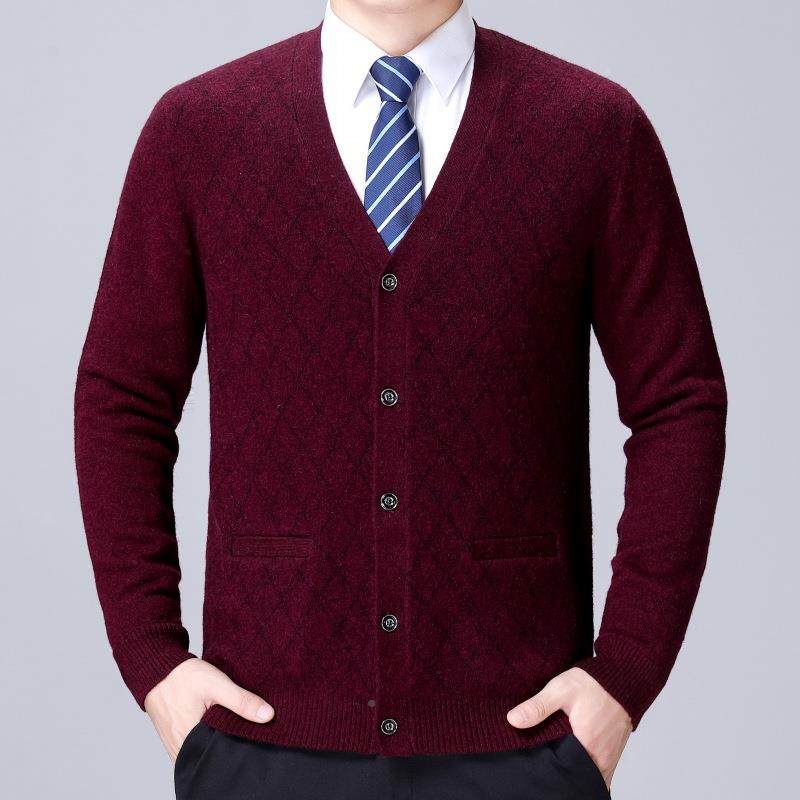 H-1720-秋冬季男式羊绒衫中老织年男士领毛衣爸爸打装开底羊毛针,户外/登山/野营/旅行用品,其他户外服装,淘宝优惠券,粉丝福利购,淘宝优惠卷