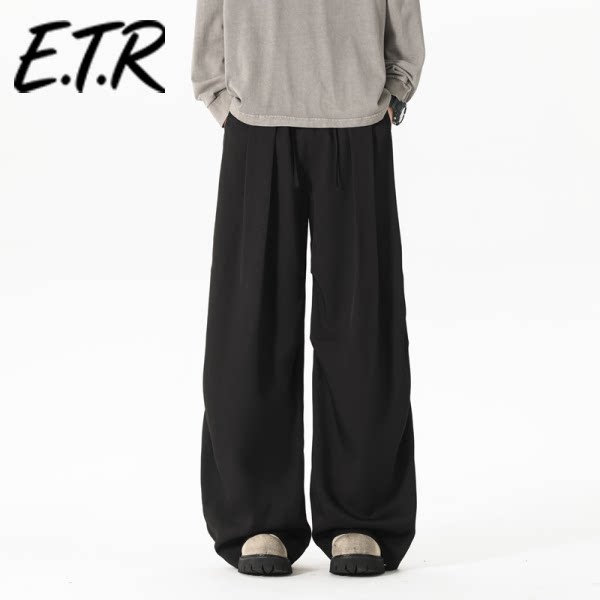 Eternal Raven 美式宽松休闲运动弯直筒工装潮牌长裤2026男装裤子