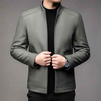 品牌款真皮皮衣外男士秋冬新中年爸爸装加休闲9201高档绒皮夹套克