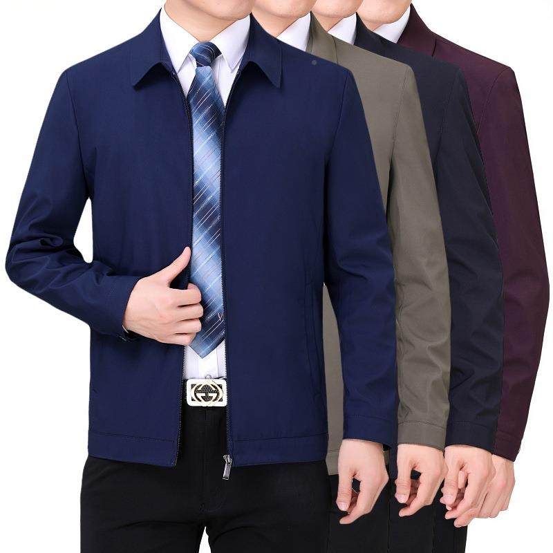 春秋老中夹克男新年翻领休闲款纯色中年8812-亲男装爸爸外套一件,户外/登山/野营/旅行用品,其他户外服装,淘宝优惠券,粉丝福利购,淘宝优惠卷