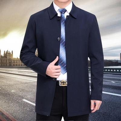 秋新款羊绒大春衣商男士长款0981亲务爸爸中老年外套夹中克