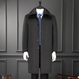 WL可柜拆羽绒胆中老年爸爸装 6032 羊 过外膝羊绒大衣冬内季 专男士