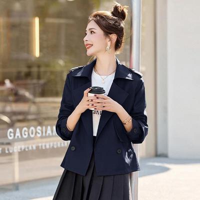 ZZI2505Y短款款风衣外套女小个子春新高级感韩版松休宽闲西装领上