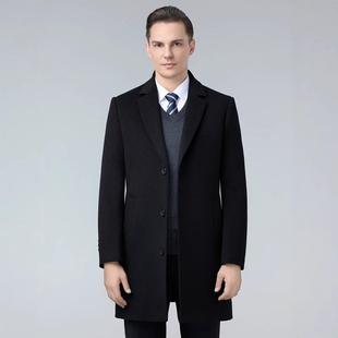 PL务羽绒内胆外套西装 8810 领商呢 双面羊长绒大衣男中士款 秋冬季
