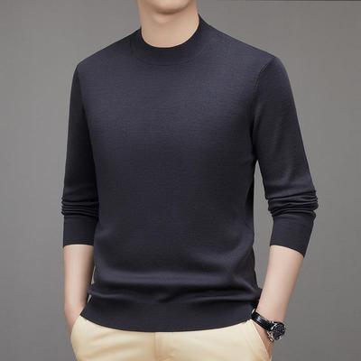 年冬厚季中男士羊绒衫休闲时尚半高领ZH3318-Y加款爸爸装老羊毛衫