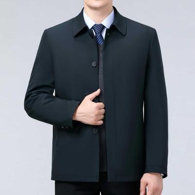 男士夹扣子款克棉衣中年厚棉袄外套冬季爸翻领加绒老中年2208爸装